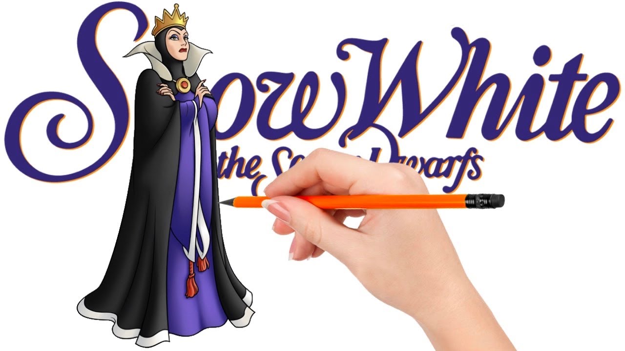 How to draw The Evil Wicked Queen - Snow White and the Seven Dwarfs
