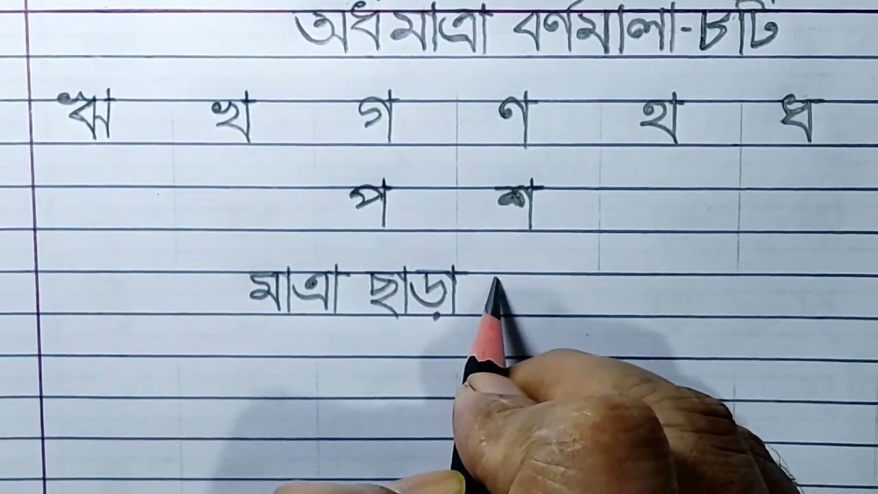 অর্ধমাত্রা বর্ণমালা ও মাত্রাছাড়া বর্ণমালা শিখি। Ordhomatra and matrachara Bornomala learn.