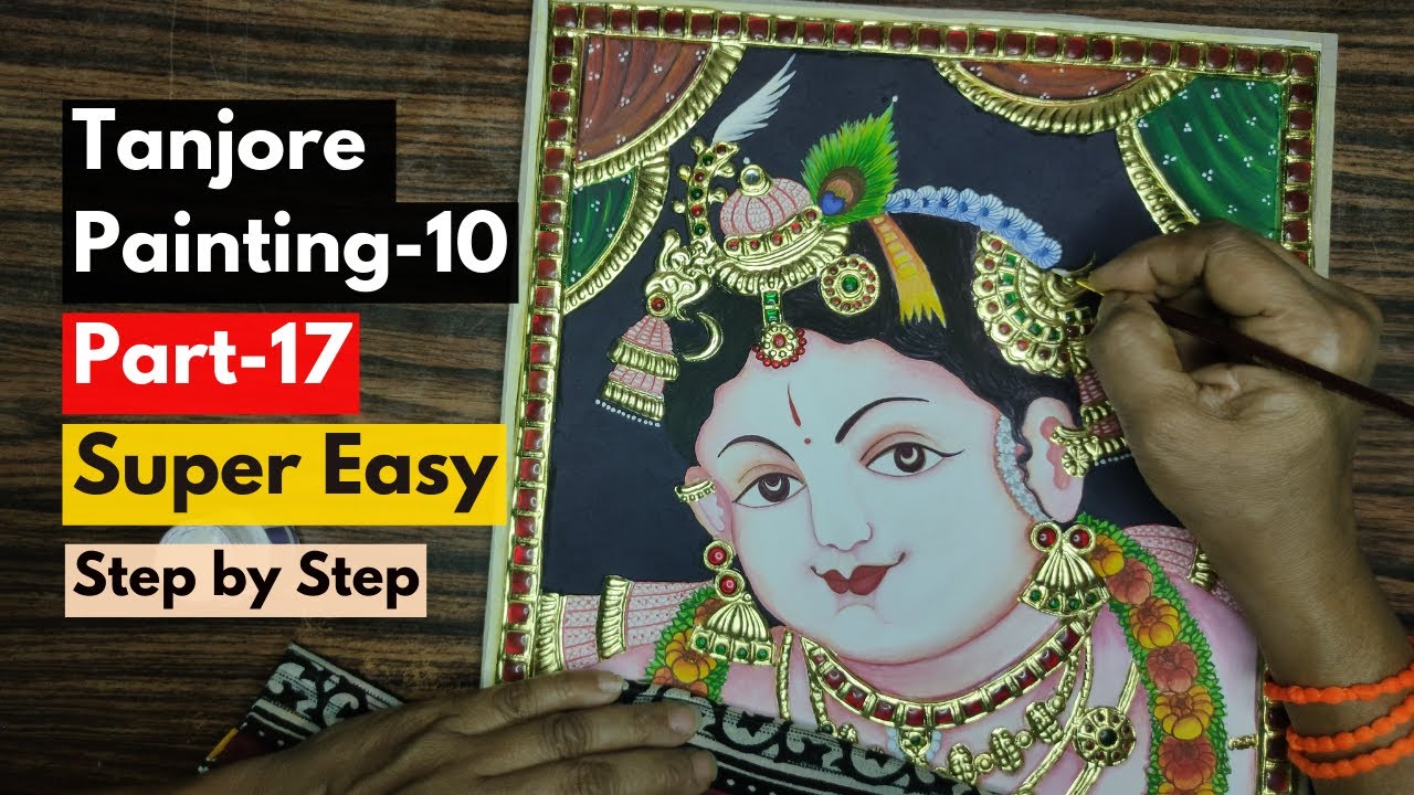 Baby Krishna Tanjore Feathers Painting | Step by Step Tutorial | Beginners Guide | Part - 17