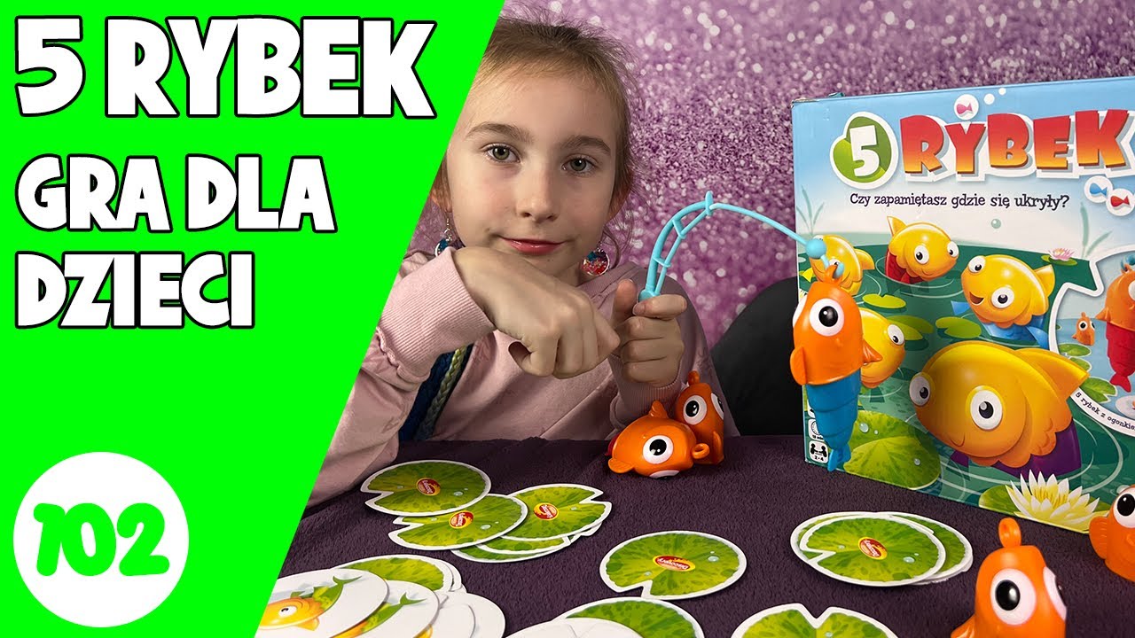 5 RYBEK Czy zapamiętasz gdzie się ukryły ? Gra edukacyjna dla dzieci | Idealna Mama