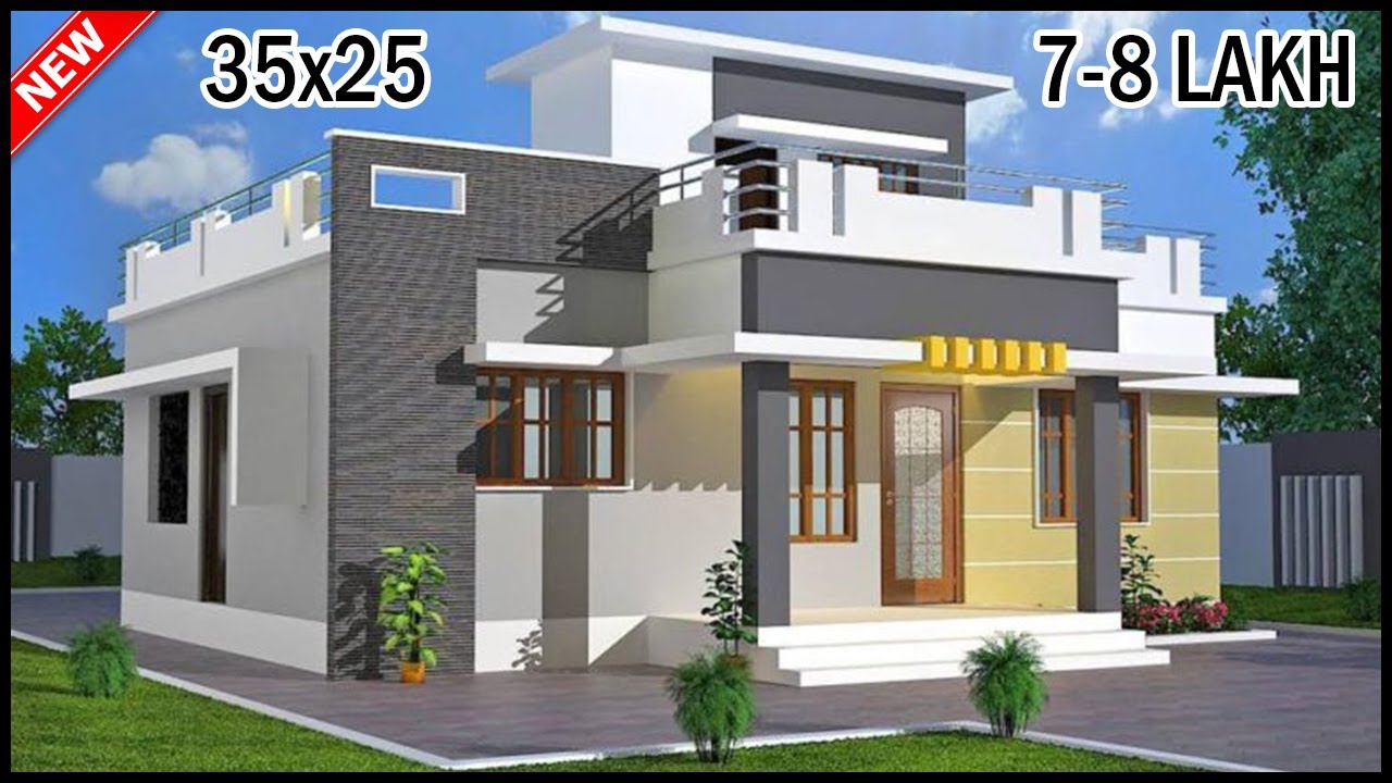 3D-проект дома 35'-0"x25'-0" с подробным описанием | Проект недорогого дома | Архитектура Гопала