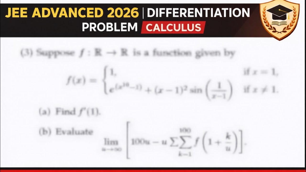 JEE Advanced 2026 Differentiation Problem | Tricky Calculus Question | IIT Level Maths #jee 