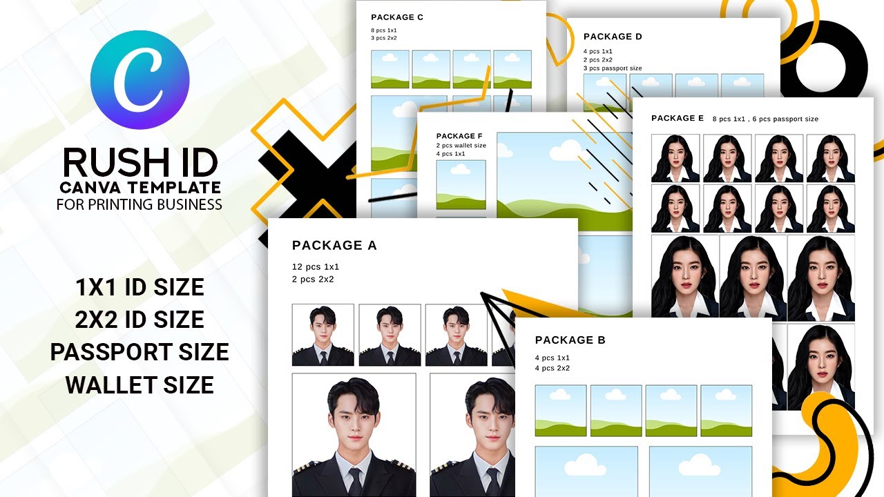 How to make Rush ID Drag & Drop Template in Canva | 2x2 size | 1x1 size | passport size