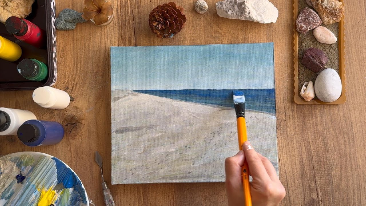 Desert Meets the Sea | Real Time Landscape Painting with Relaxing Music