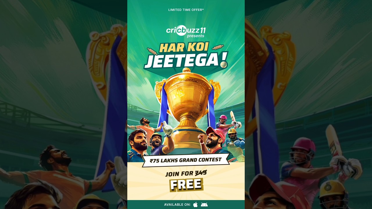 Checkout the New @cricbuzz 11 app!! 💥 #CricBuzz11 #Cb11 #AakashChopra #GrandLeague #Free