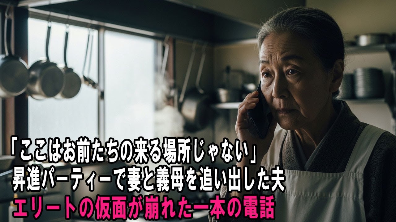 昇進パーティーで妻と義母を「恥ずかしい」と追い出したエリート夫。直後の一本の電話で全てを失う末路。