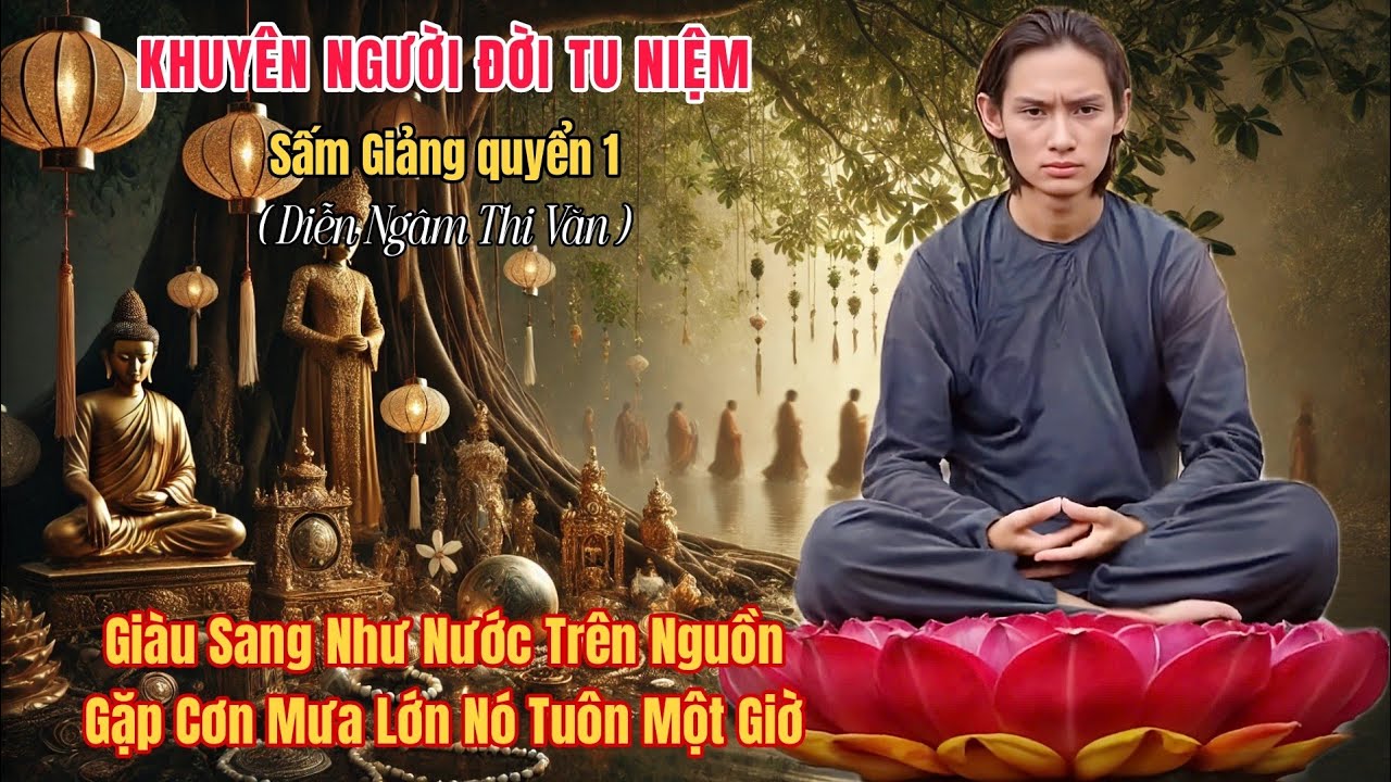 Khuyên Người Đời Tu Niệm sấm giảng q1 Giàu sang như nước trên nguồn gặp cơn mưa lớn nó tuôn một giờ