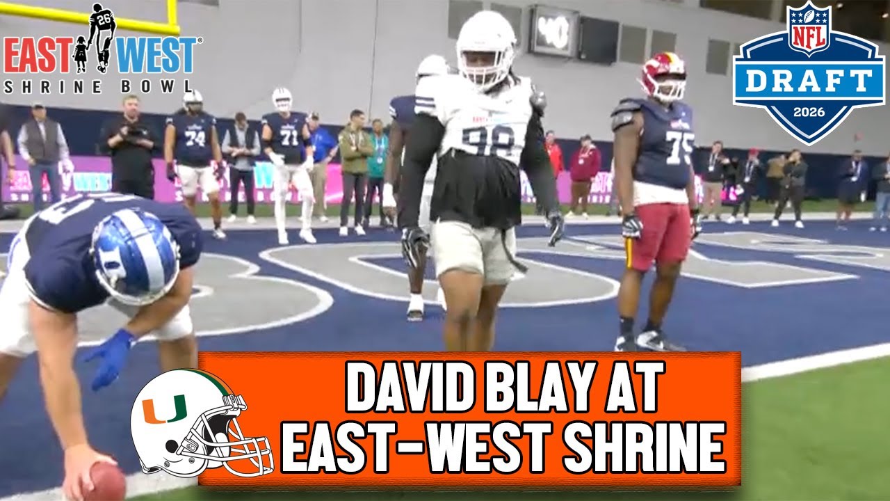 Miami DT David Blay at East-West Shrine Bowl Practice Day 1 | Drills & 1on1s | 2026 NFL Draft