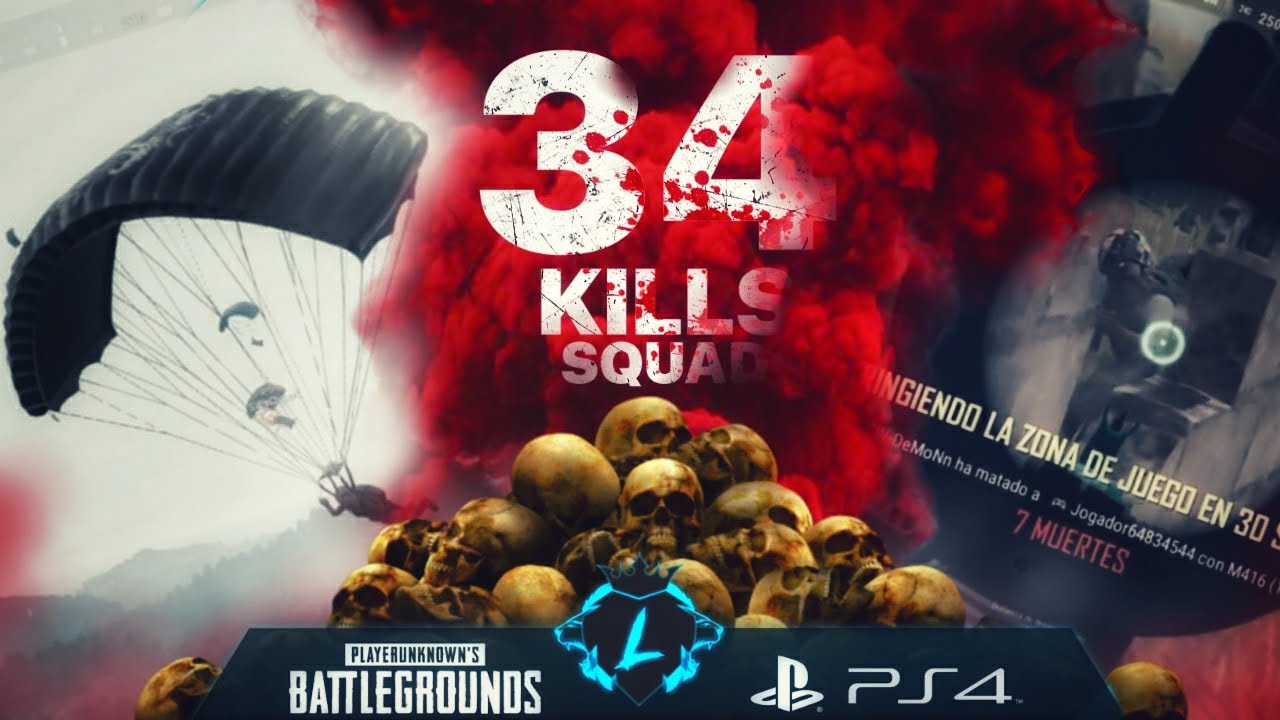 SQUAD 34 KILLS INTENSA PARTIDA!! PUBG PS4 GAMEPLAY