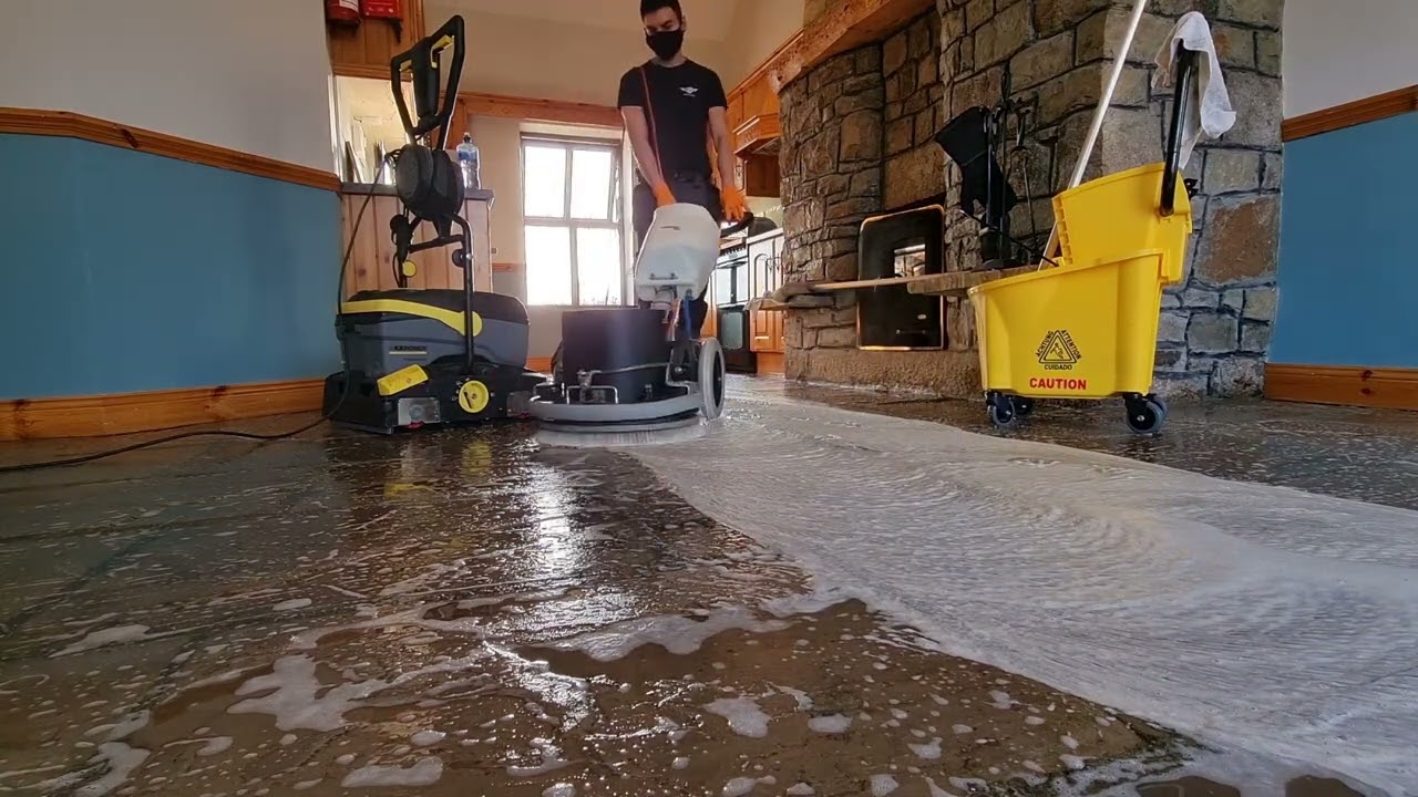 Natural Stone Floor Restoration Cleaning and Sealing in Donegal - First Class Floor Care