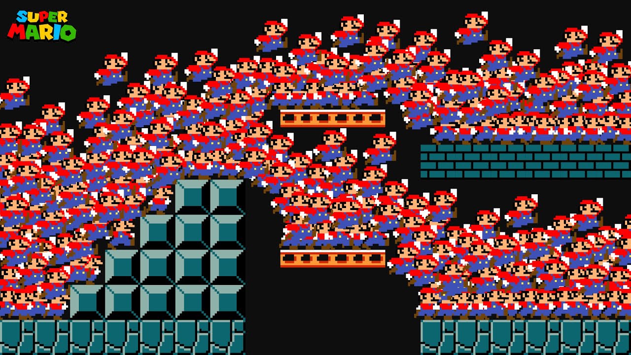 Super Mario Bros. But With 1,000,000 Marios at Once!