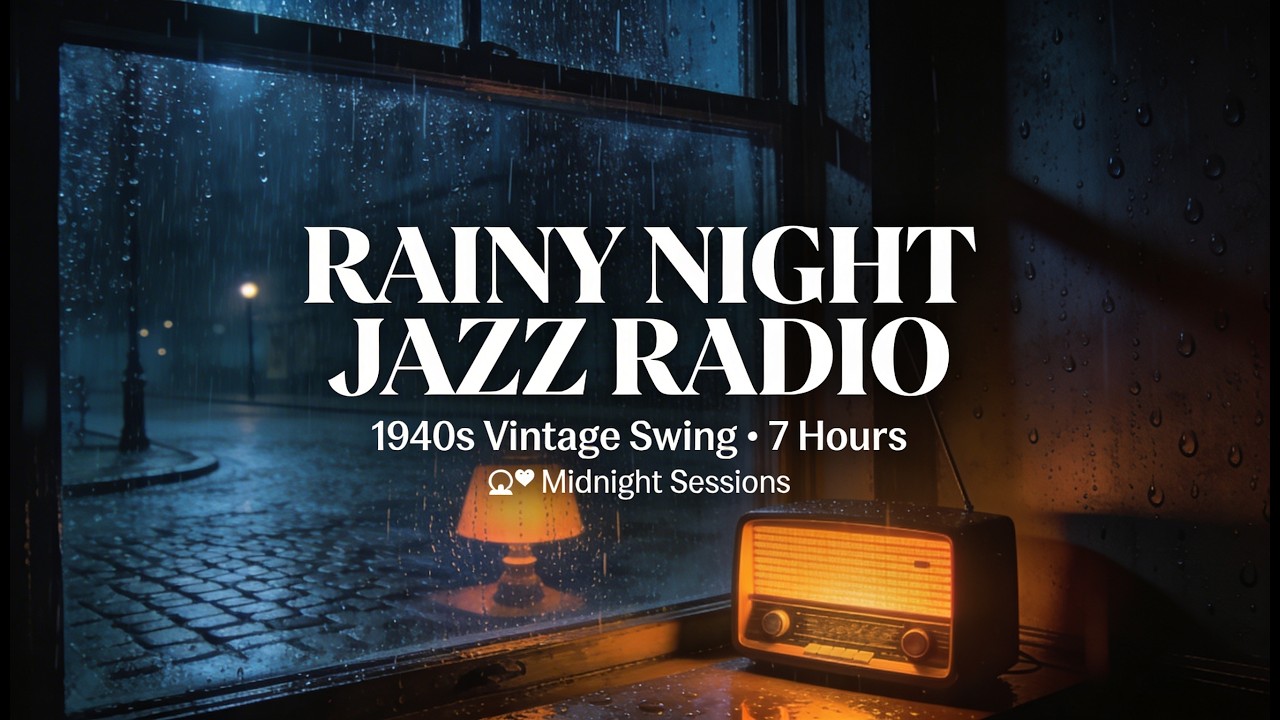 The Last Jazz Radio Broadcast 🌧️ – Warm 1940s Vinyl Playing Softly on a Rainy Night