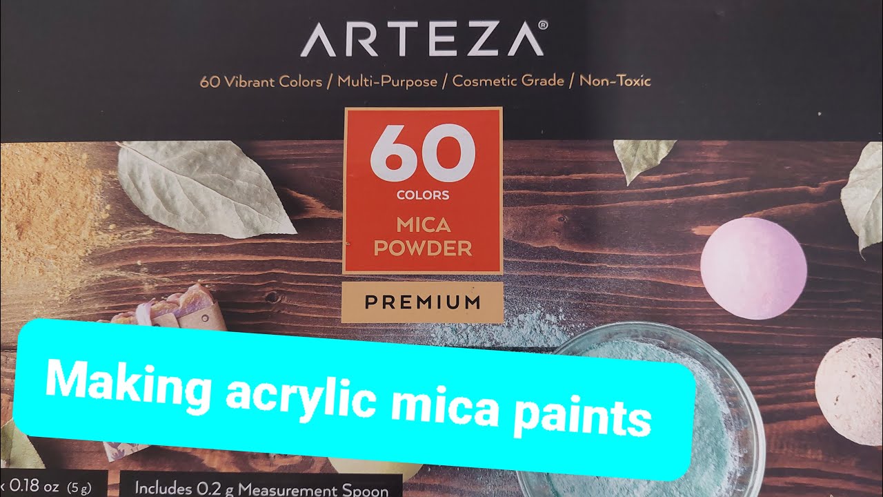 Making Arteza Mica Powder into acrylic paint - watery background in  'Mermaids In Paradise'