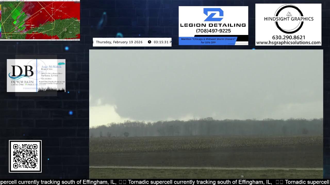 🌪️ Tornadic supercell currently tracking south of Effingham, IL,