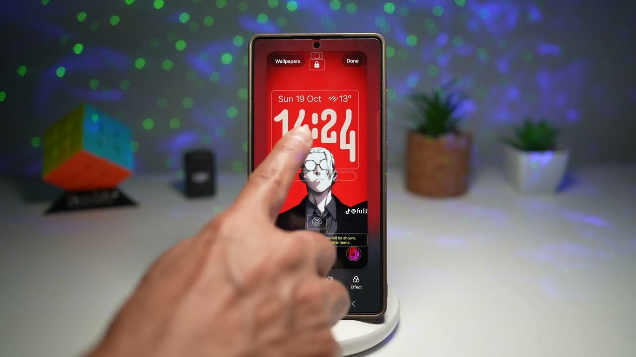 Как найти адаптивные часы на экране блокировки Samsung Galaxy OnE UI 8?