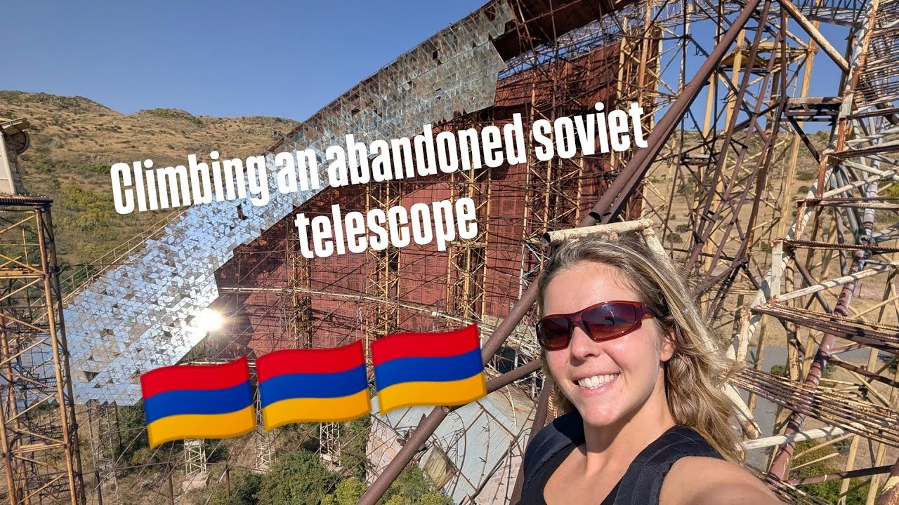 Climbing an abandoned soviet telescope Armenia and yerevan bits solo female travel