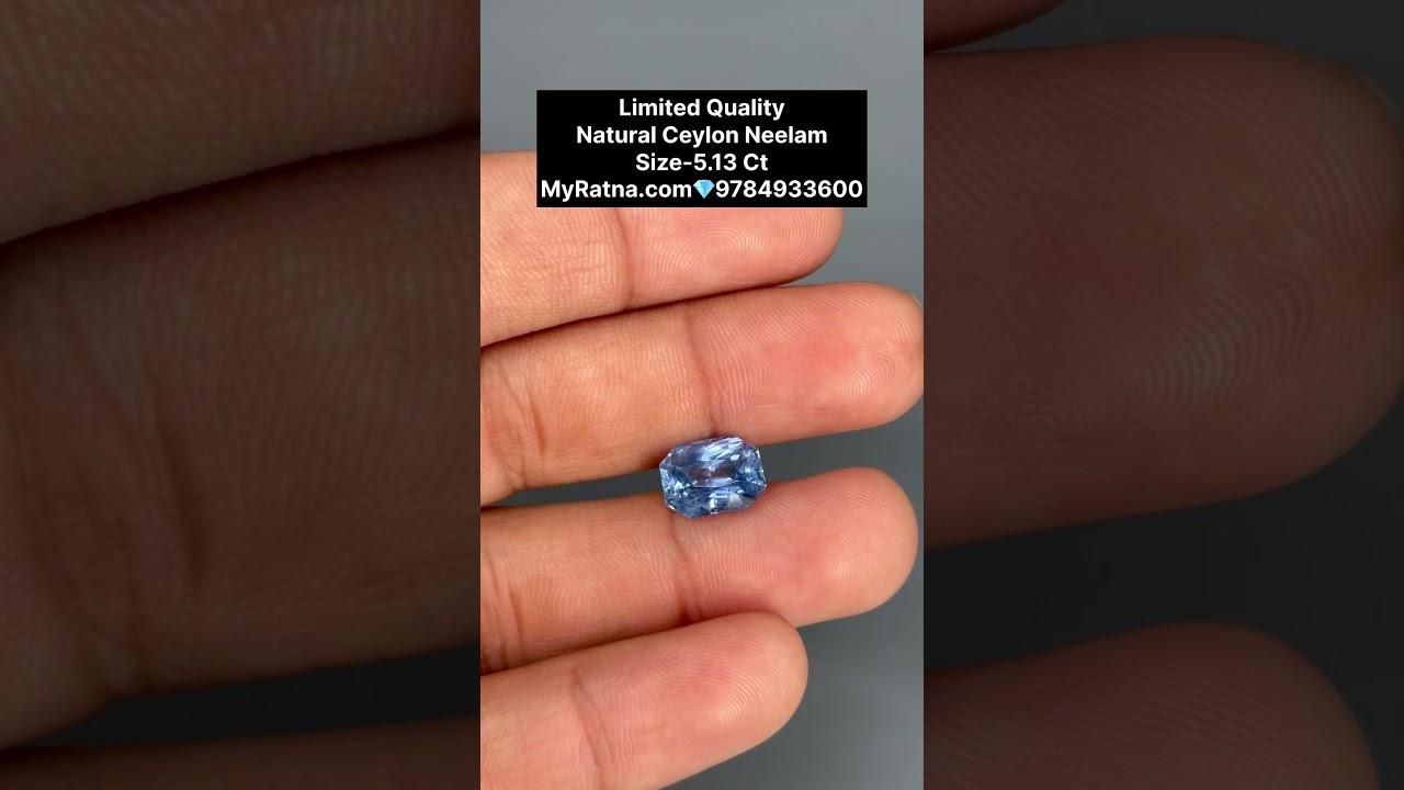 Limited Quality Ceylon Neelam Stone | Blue Sapphire online in India | 5.13 Carat Srilankan Neelam