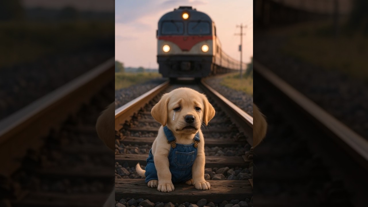 SAD DOG ON TAIN 🐱CAT SAVE DOG🐶!