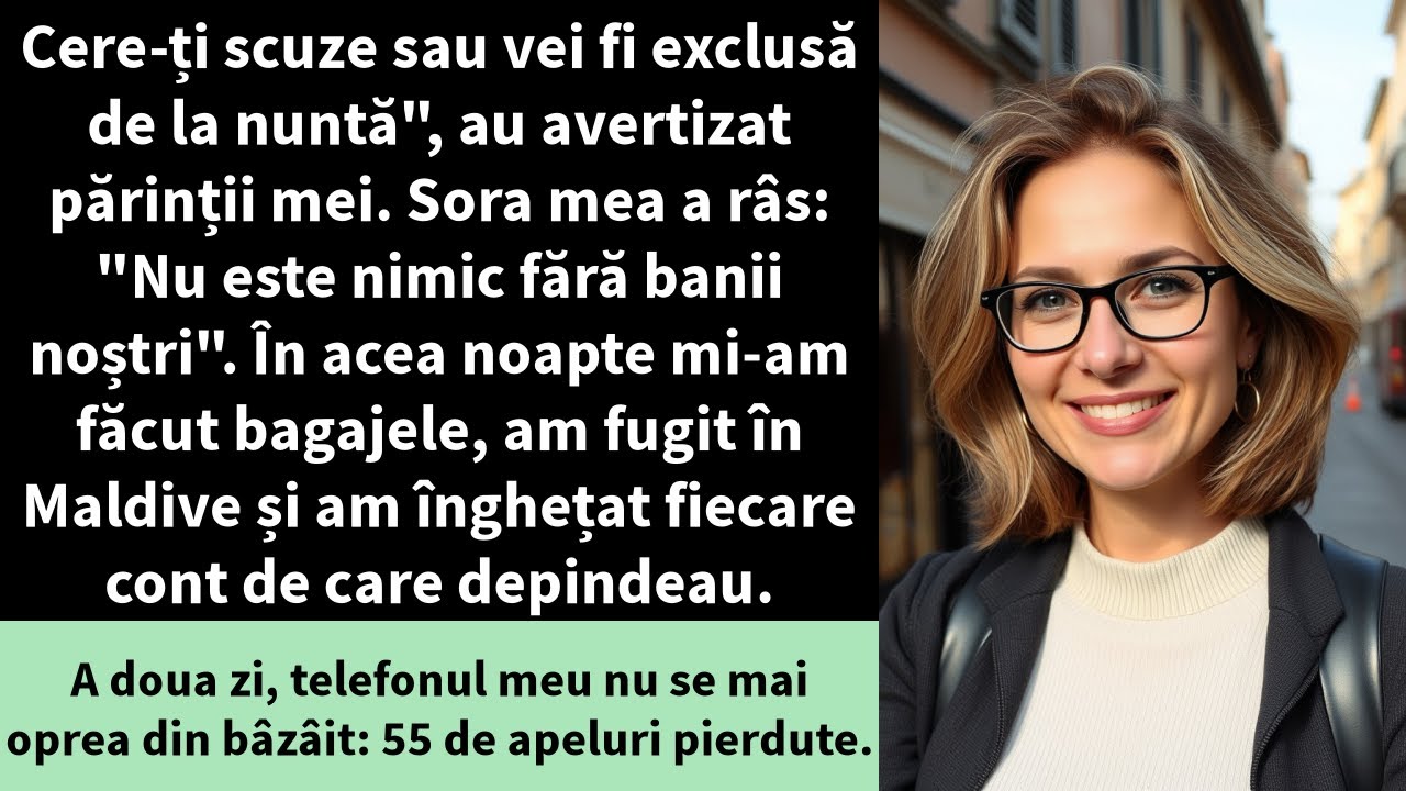 Cere-ți scuze sau vei fi exclusă de la nuntă", au avertizat părinții mei. Sora mea a râs: