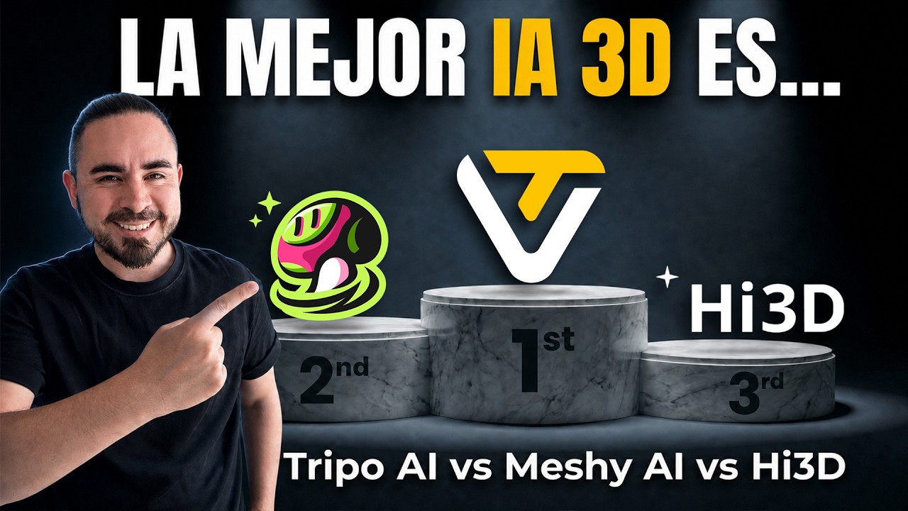 Prob&eacute; Tripo, Meshy y Hitem: solo UNA IA 3D funciona de verdad! 😨