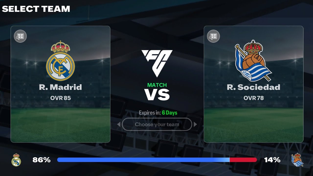 Real Madrid vs. Real Sociedad. Football Centre. FC Mobile 