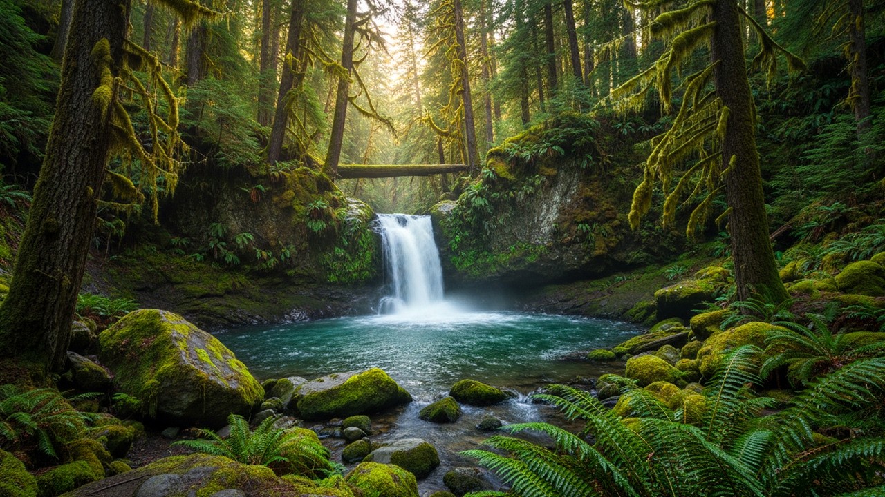 Relaxing Forest Sounds, Amazing Waterfall, Nature Relaxation, Babbling Brook, Birds Chirping, ASMR