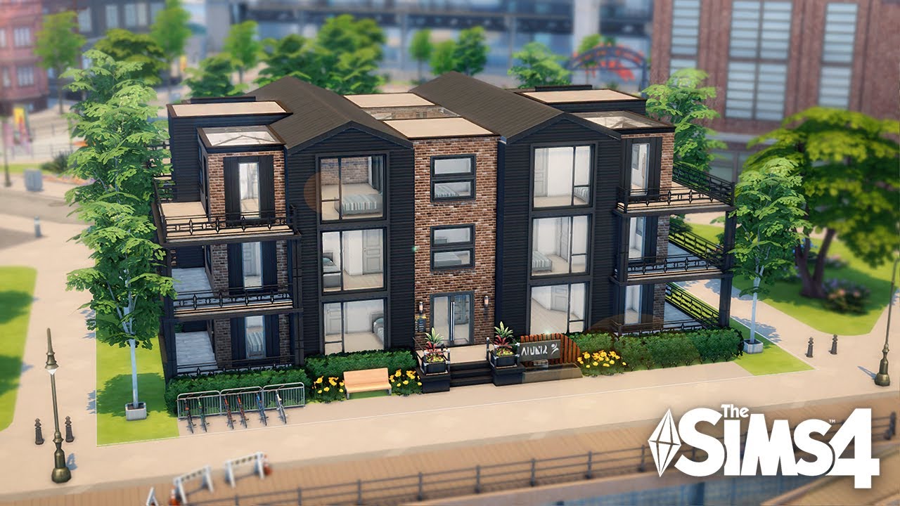 San Myshuno Industrial Apartments 🌅 | No CC | Sims 4 Speed Build