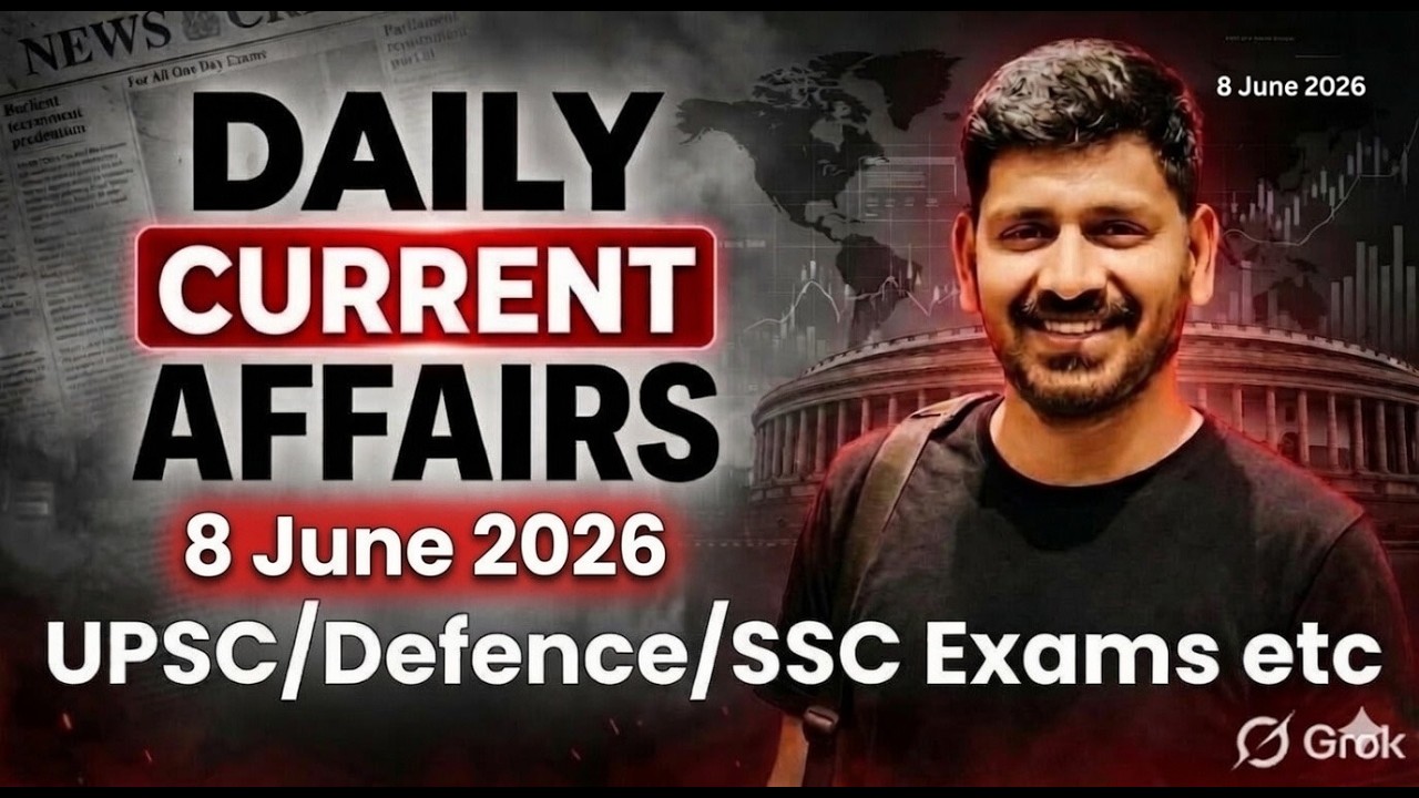 8 June 2026 Daily Current Affairs by Vishal Sir for all One day & UPSC Exams