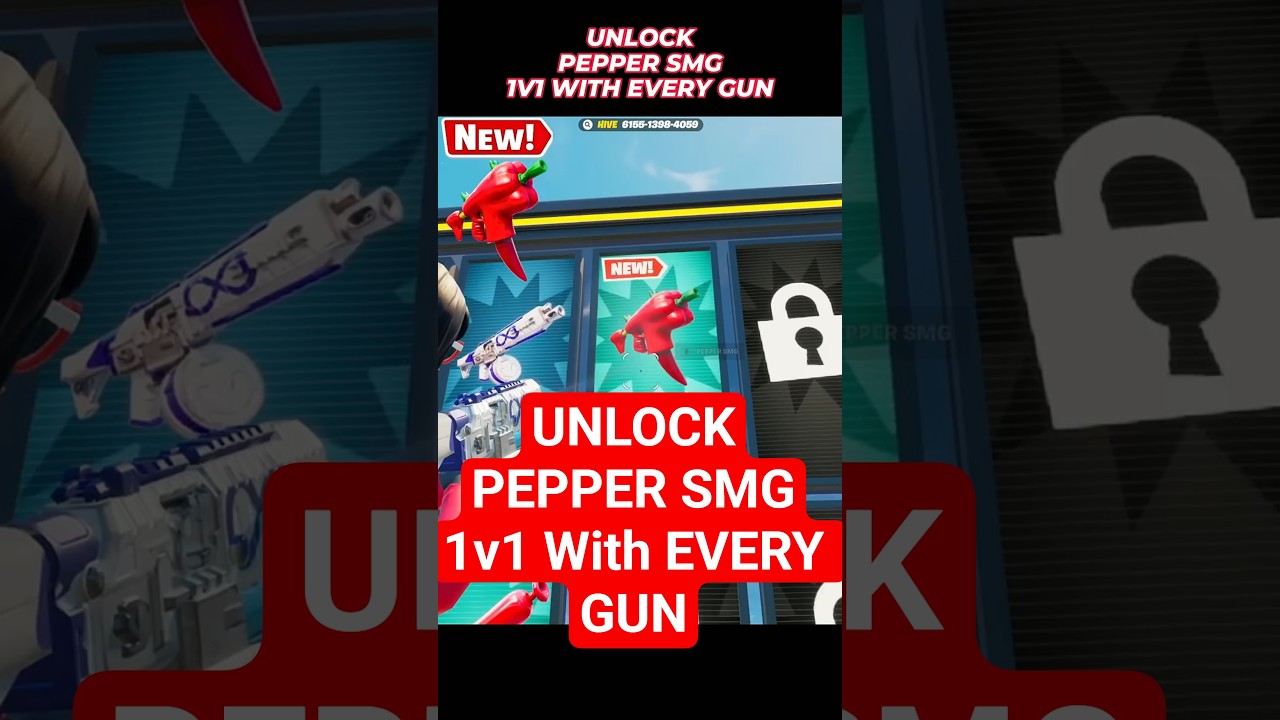 PEPPER SMG 1V1 with every gun FORTNITE @HIVECR8