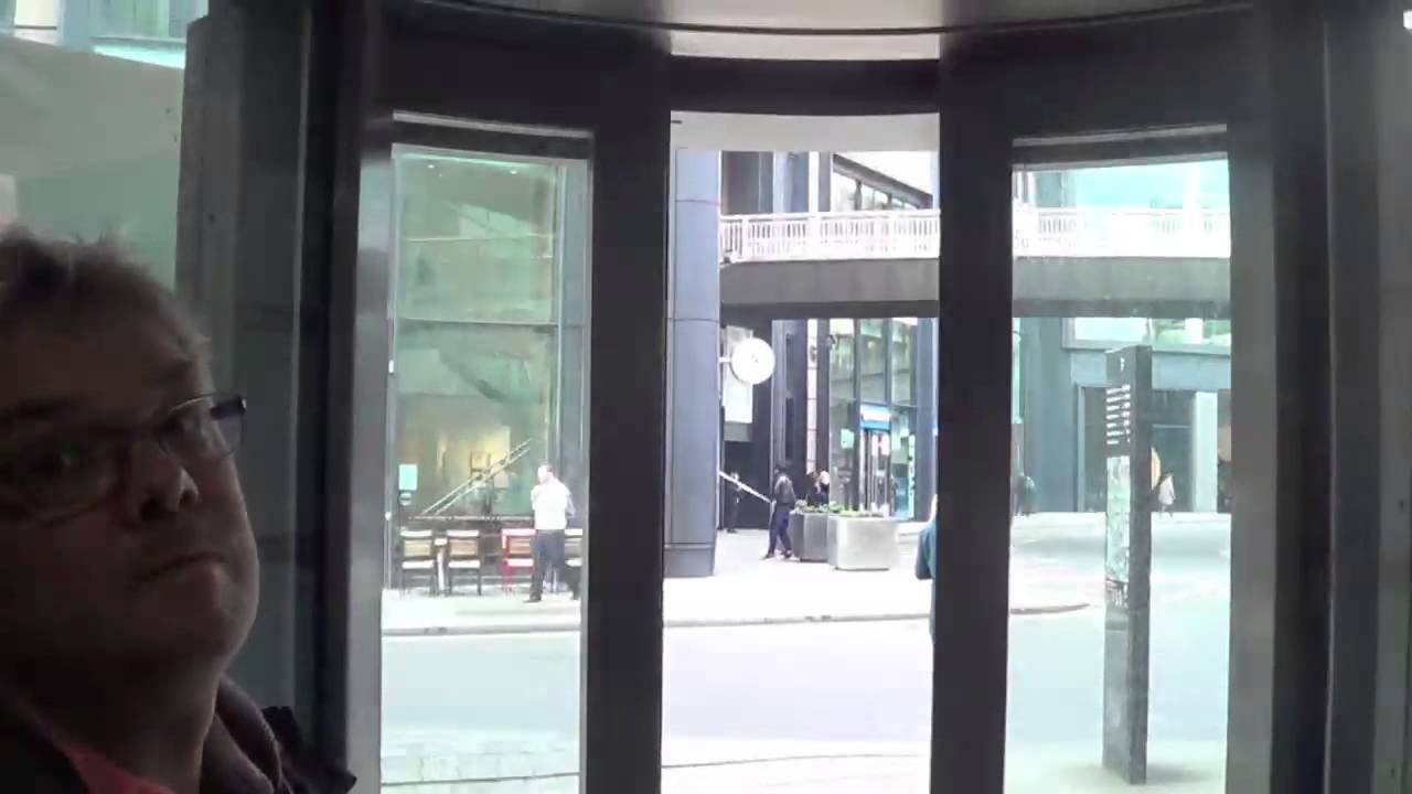 Nice Mitsubishi inground hydraulic scenic lift @ Museum of London, Barbican, UK.