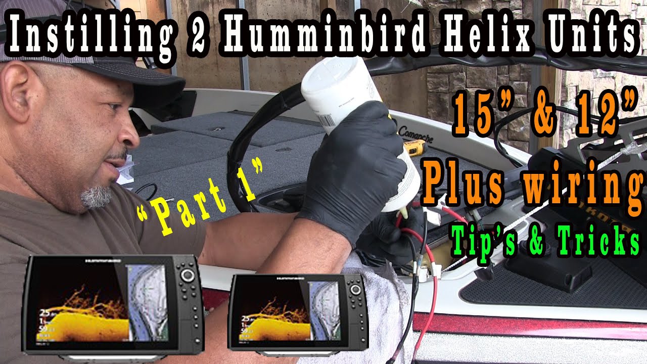 Installing Wiring For 2 New Humminbird Helix 15 & 12  Units (Part 1)