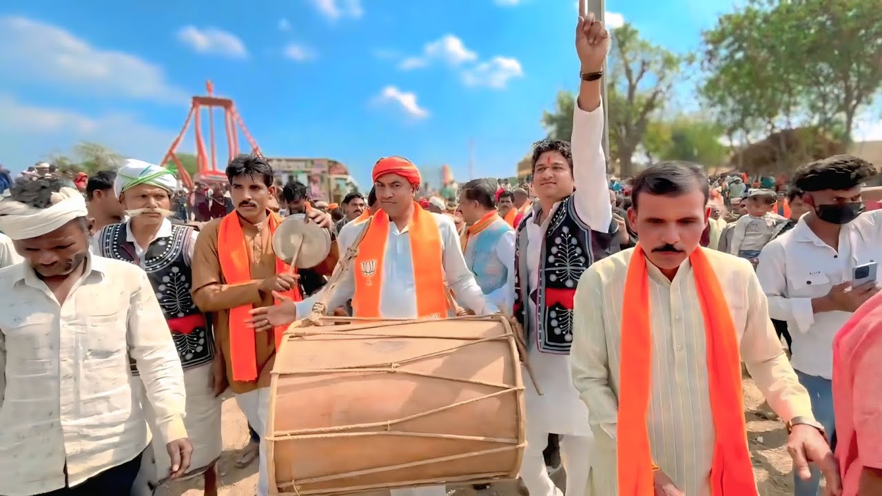 भगोरिया मेले में गुंज रही है ढोल की आवाज || BJP सरकार की रैली || अब और भी रंग जम रहा है मेले में