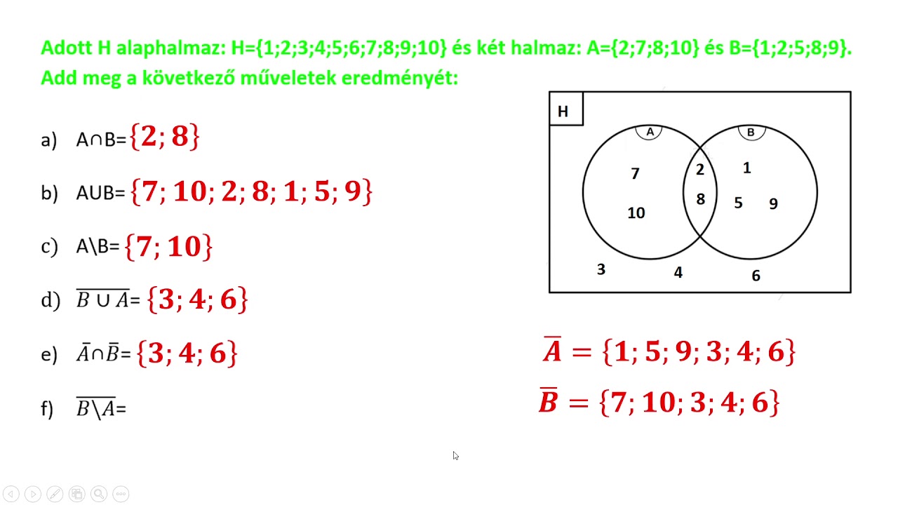 Halmazok összefoglalás