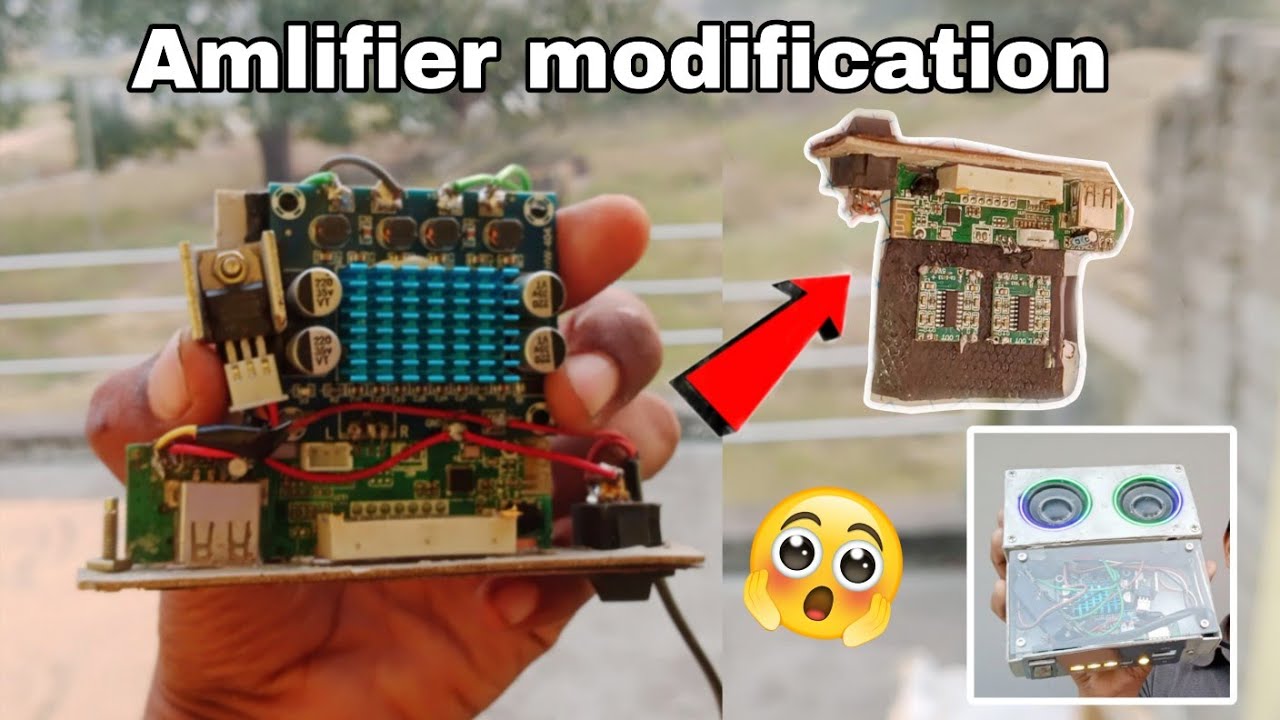 Amlifier modification at home || using mini amlifier 