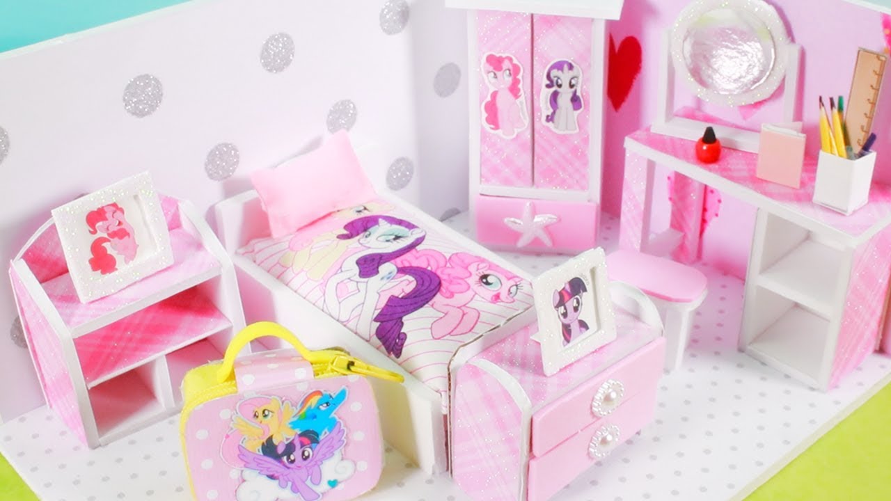 DIY Miniature Dollhouse - MY LITTLE PONY ROOM! PINKIE PIE, TWILIGHT SPARKLE, RARITY