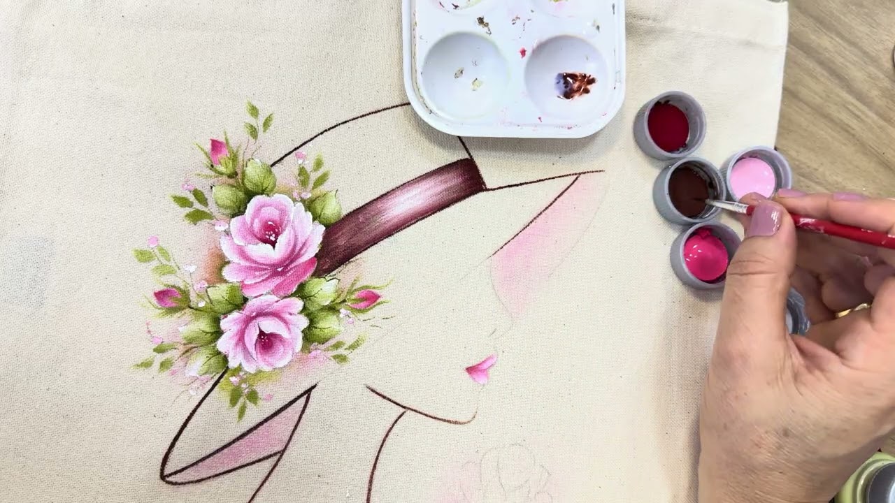 Como Pintar Mulher em Ecobag Feminina- Clube Pintando Sonhos-  LIVE 70