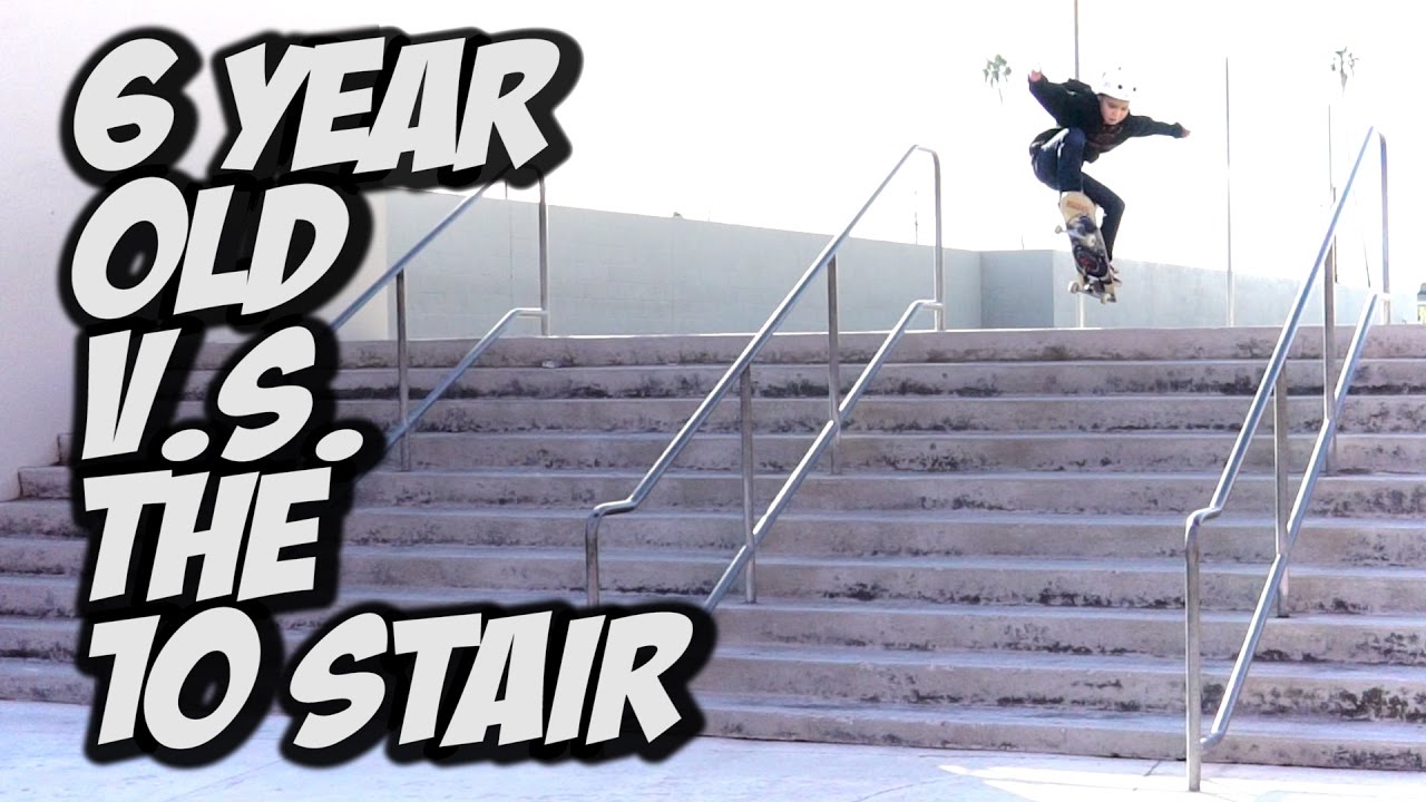 6 YEAR OLD SKATES A 10 STAIR !!! - A DAY WITH NKA -