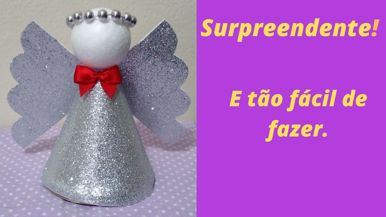 Como fazer um lindo anjo de Natal em E.V.A - passo a passo
