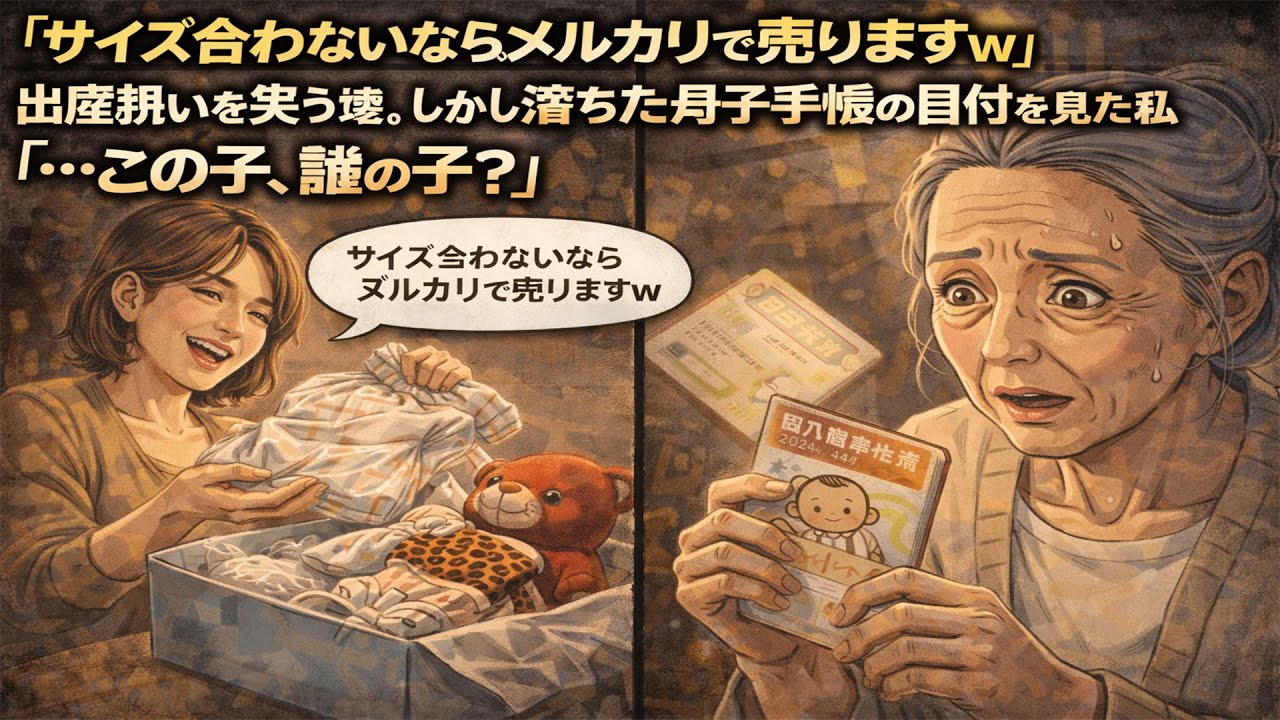 「サイズ合わないならメルカリで売りますｗ」出産祝いを笑う嫁。しかし落ちた母子手帳の日付を見た私「…この子、誰の子？」