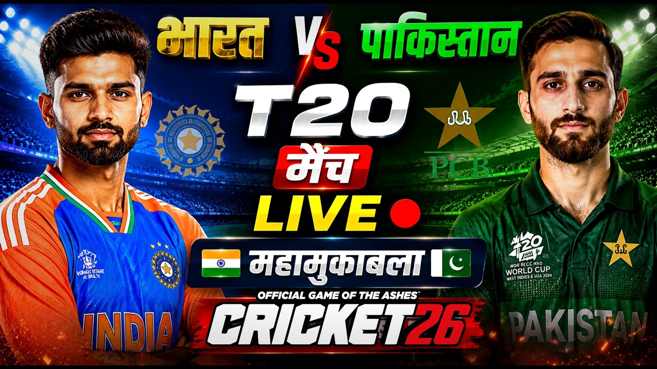 🔴LIVE - INDIA vs PAKISTAN T20 Cricket match| Hindi Commentary | Live Cricket Match Today| Cricket 26
