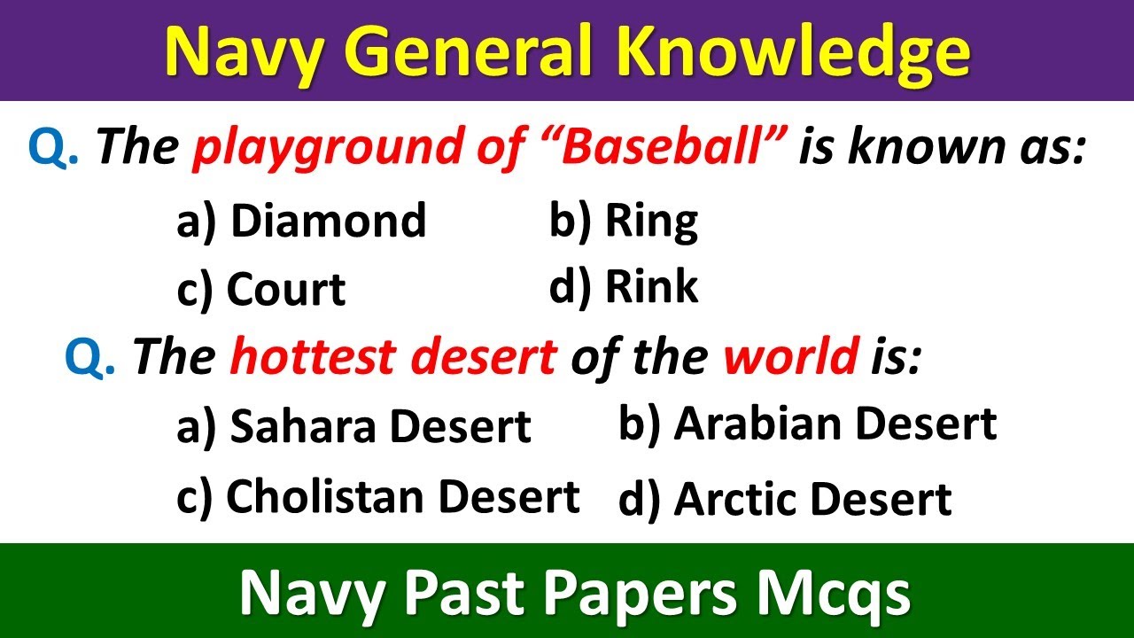 Navy General Knowledge Questions 2023 | Pak Navy General Knowledge | Navy General Knowledge 2023 |