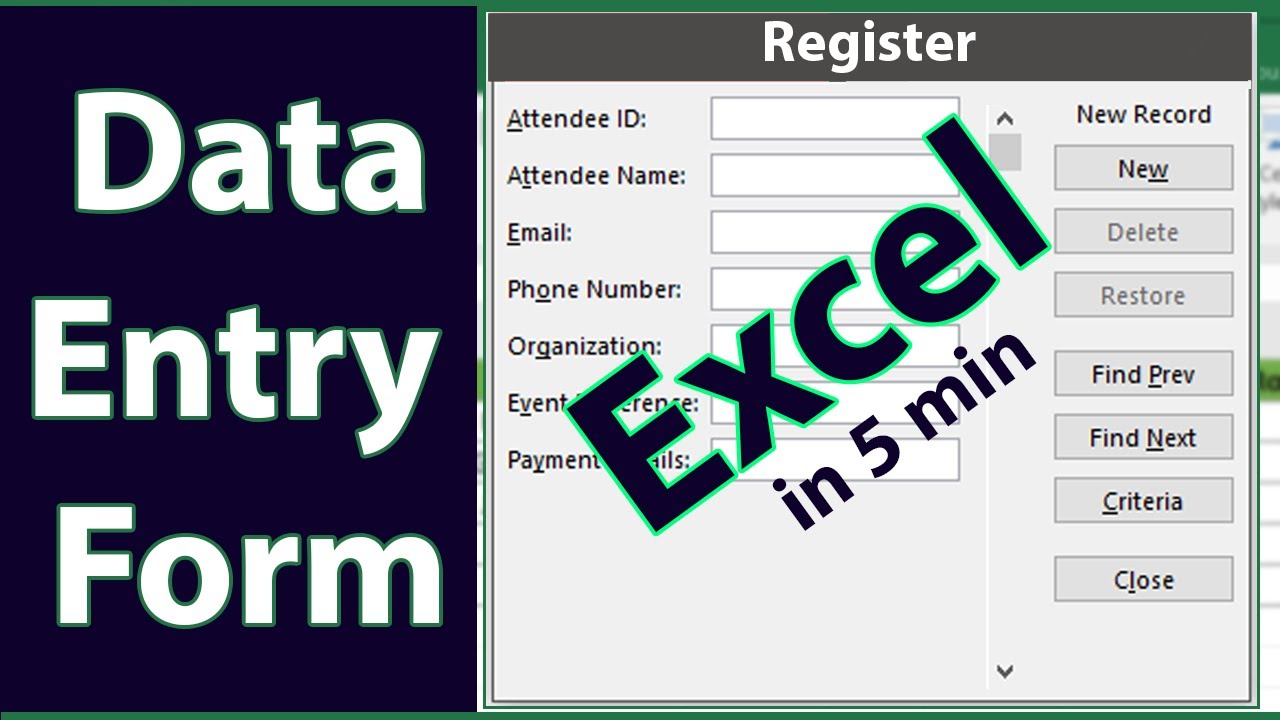 #NK| jinsi ya kuweka Data Entry Form katika Excel ndani ya dakika 5