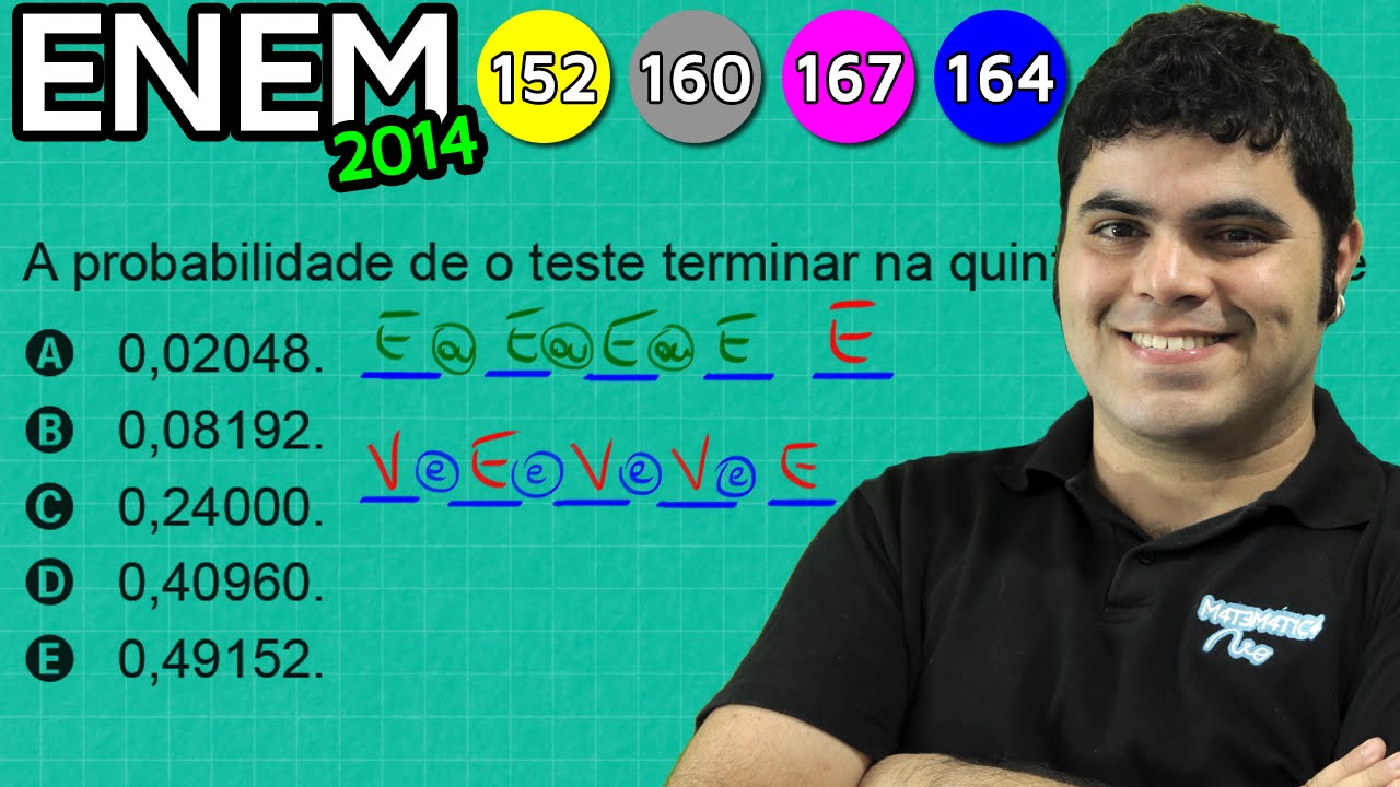 ENEM 2014 Matemática #29 - Probabilidade num Teste de Verdadeiro ou Falso