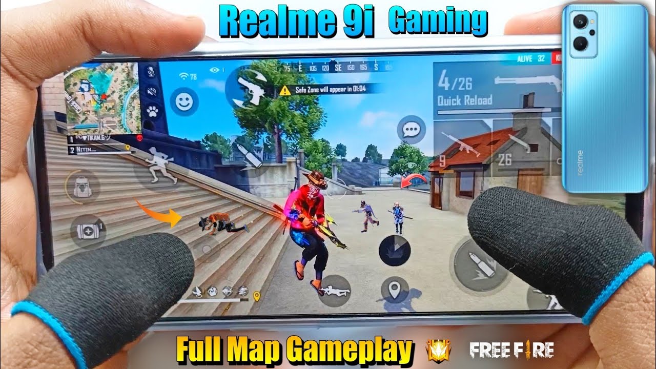 Realme 9i free fire full map ranked gameplay test 3 finger handcam