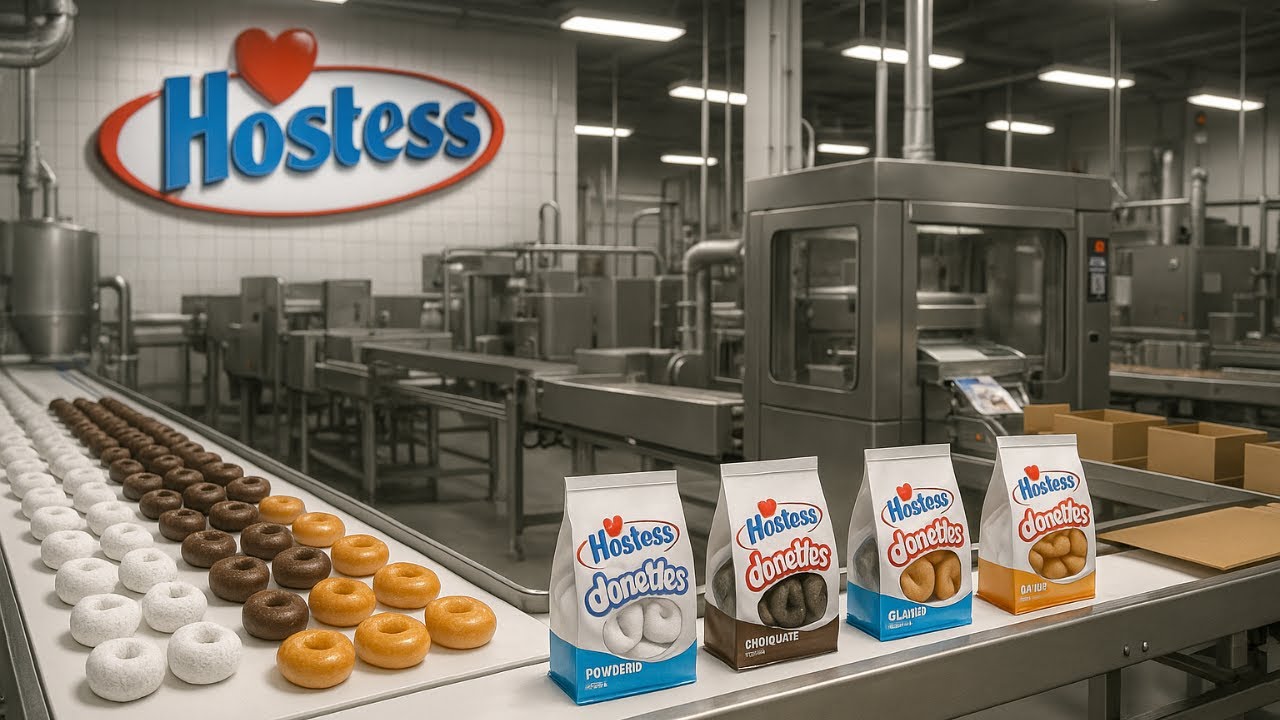 Как производятся пончики Hostess Donettes | Внутри фабрики