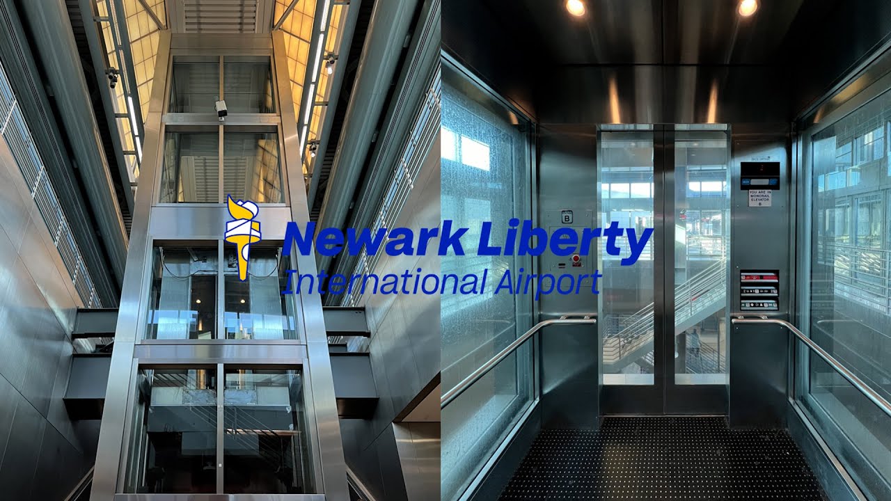 Гидравлический экскурсионный лифт Dover Impulse — станция AirTrain в международном аэропорту Ньюа...