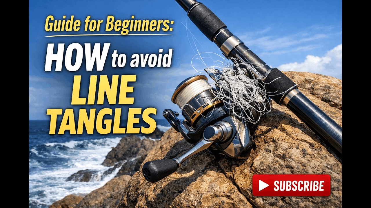 Fishing guide for beginers, how to avoid line tangles #when you sinker lure in water & rell stuck.