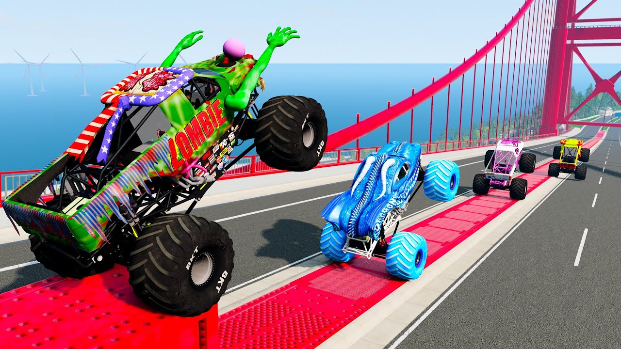 Monster Truck Madness! 🚀 High-Speed Jumps & Realistic Soft-Body Crashes | BeamNG.drive #008