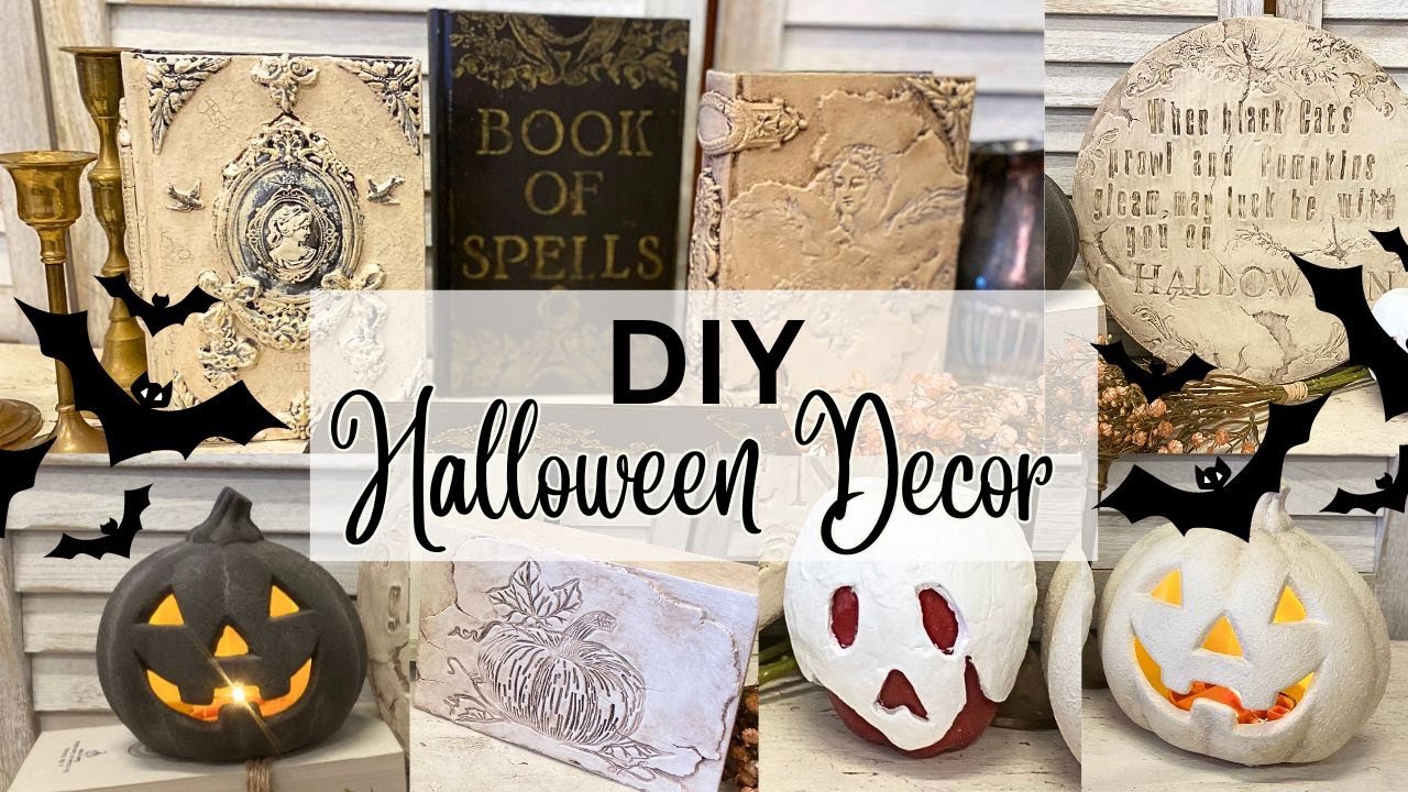 DIY Halloween Decor using IOD Stamps & Moulds | Dark Academia | Spooky Crafts | Thrift Flips