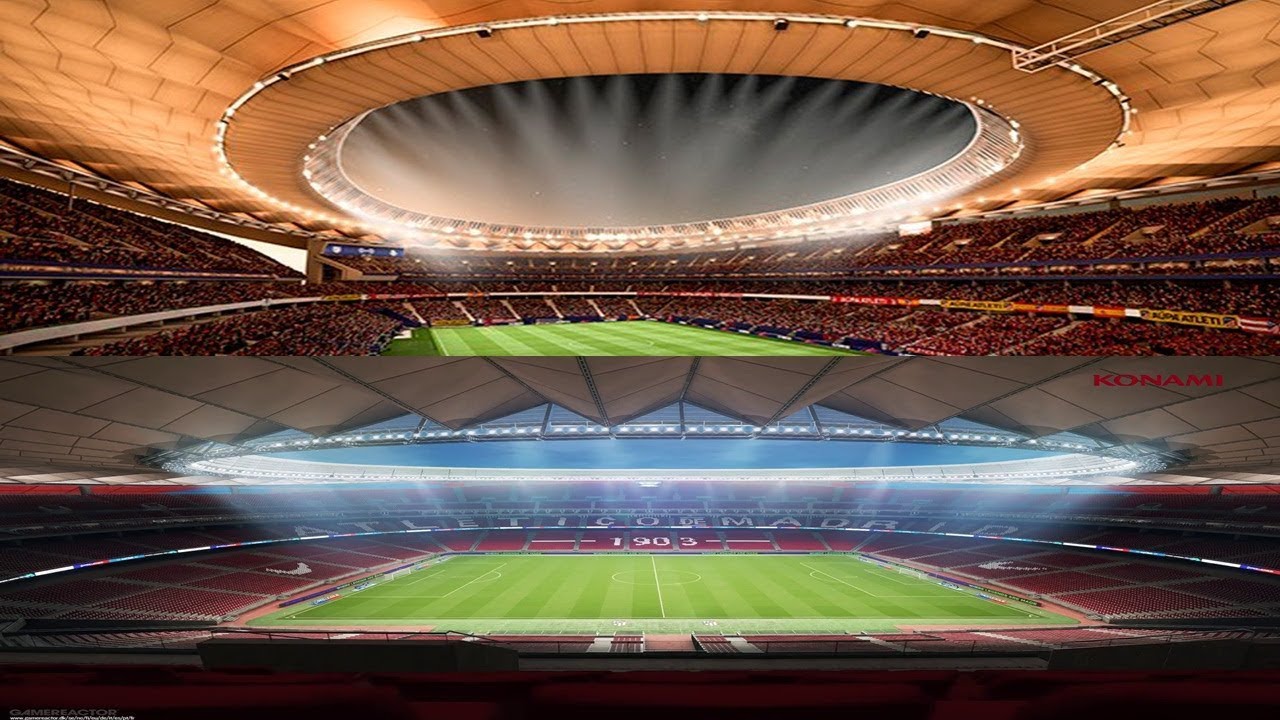 REALIDAD vs FIFA 2018 vs PES 2018 | PARECIDOS ESTADIOS DE FUTBOL | 2018